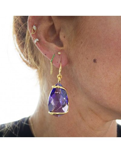 Boucles d oreilles Marazzini Big Drop Violet Courtes E1